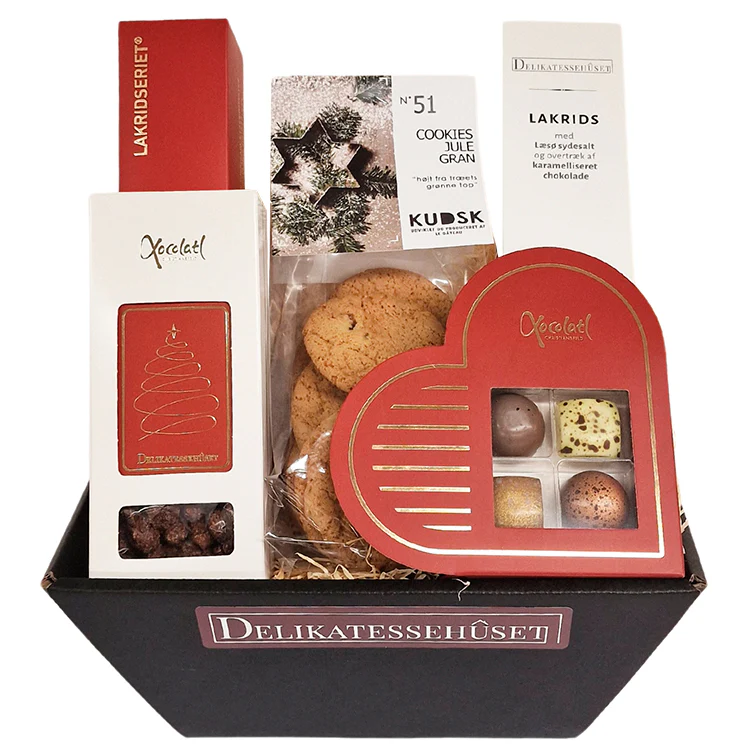 Gavekurv - med cookies, brændte mandler og søde lækkerier - Billede 4